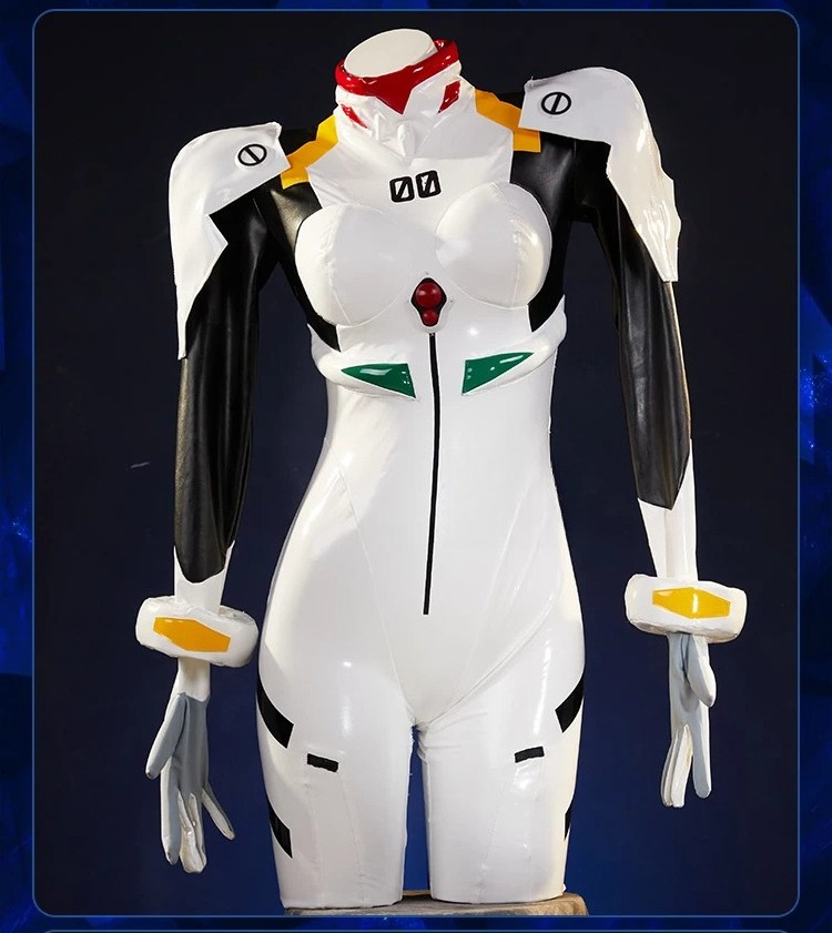Anime Cosplay Bodysuit - Rei Ayanami Plugsuit Cosplay Costume White