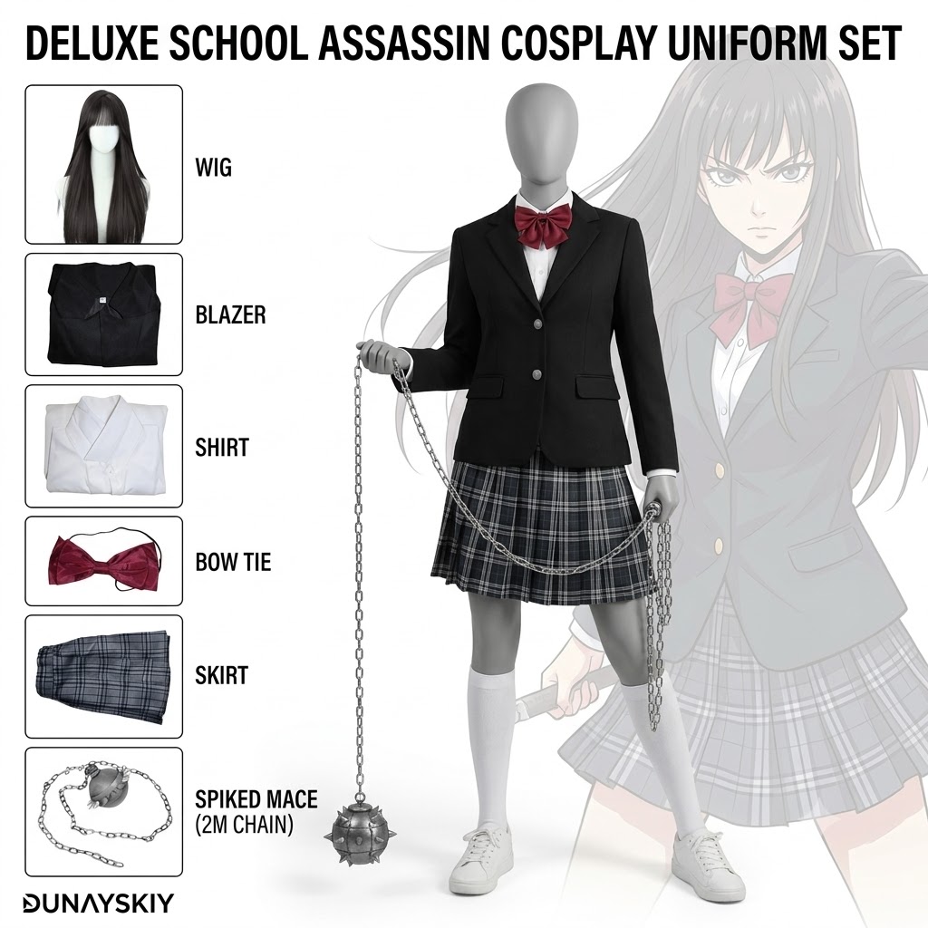 Anime Cosplay Dresses - Gogo Yubari Black JK Skirt Uniform