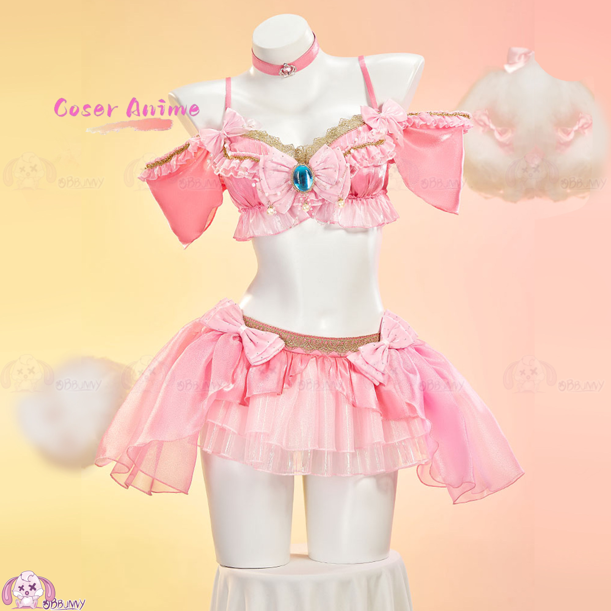 Anime Cosplay Dresses - Sweet Peach Idol Mini Skirt Set,