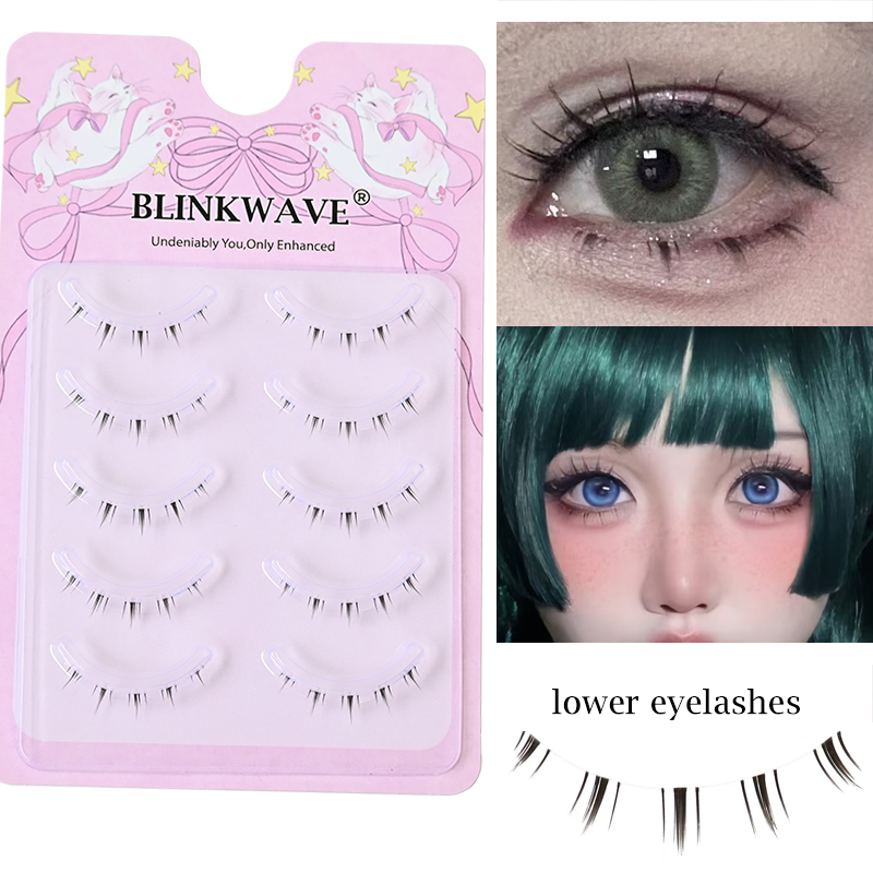 Anime Cosplay Eye Makeup - Manga Lower Strip Lashes Natural Wispy