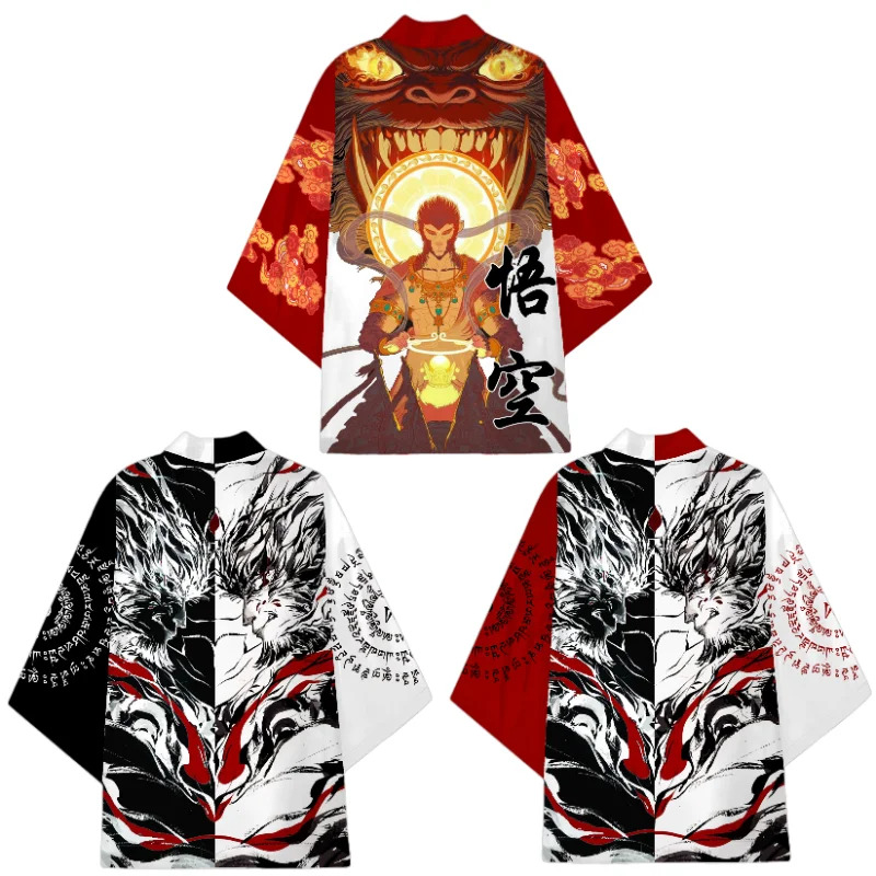 Asian Cosplay Anime - Black Myth WuKong Cosplay Kimono Men