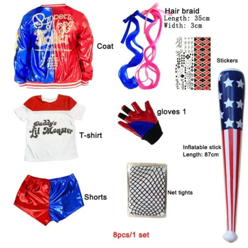 Anime Harley Quinn Cosplay - Carnival Kids Girls Suicide Harley Cosplay