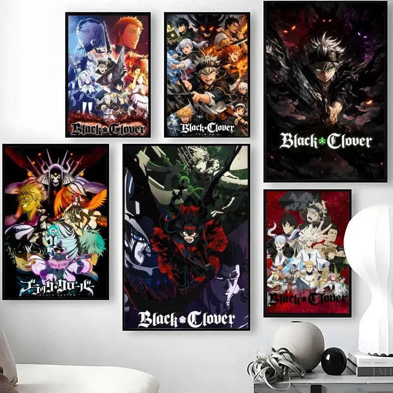 Black Clover Grimoire - B-Black C-Clover Poster Waterproof Self-Stick Wall