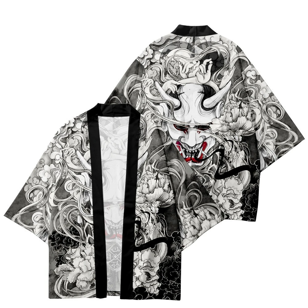Demon Print Samurai Shirt Clot - Asian Cosplay Anime review and price
