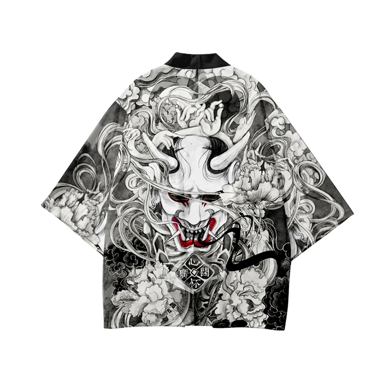 Demon Print Samurai Shirt Clot - Asian Cosplay Anime review and price