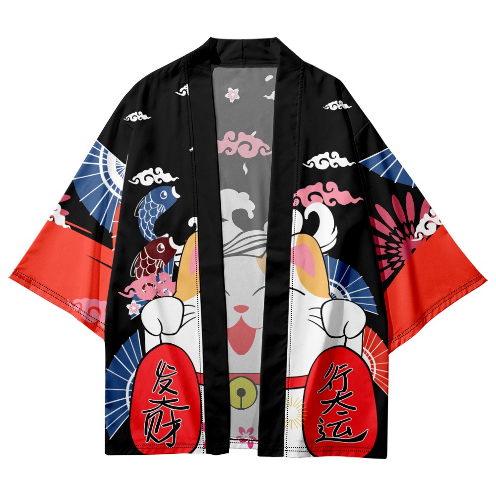 Yukata Cosplay Cat Print Cardi - Asian Cosplay Anime review and price