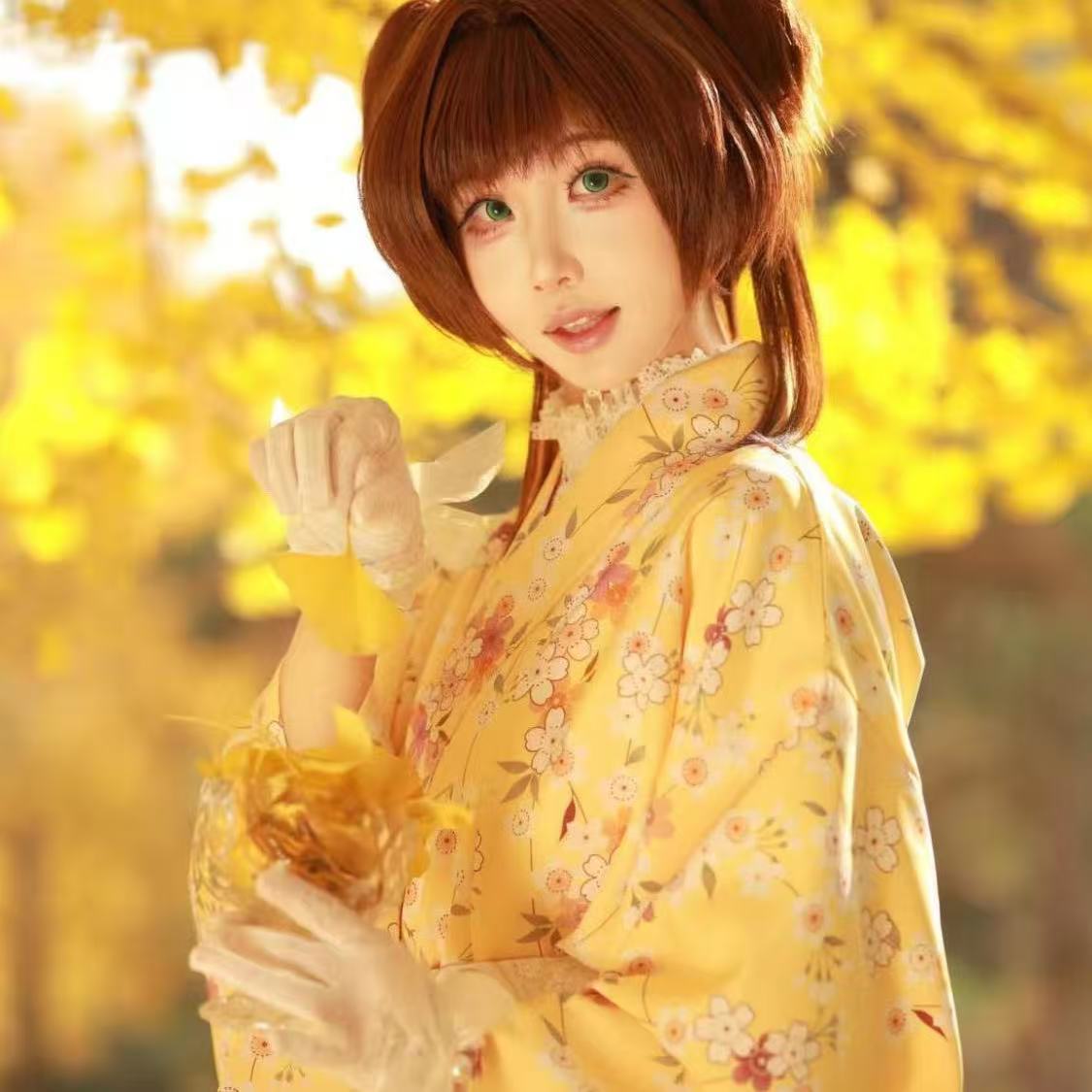 Cute Yellow Kimono Girls Japan - Asian Cosplay Anime review and price