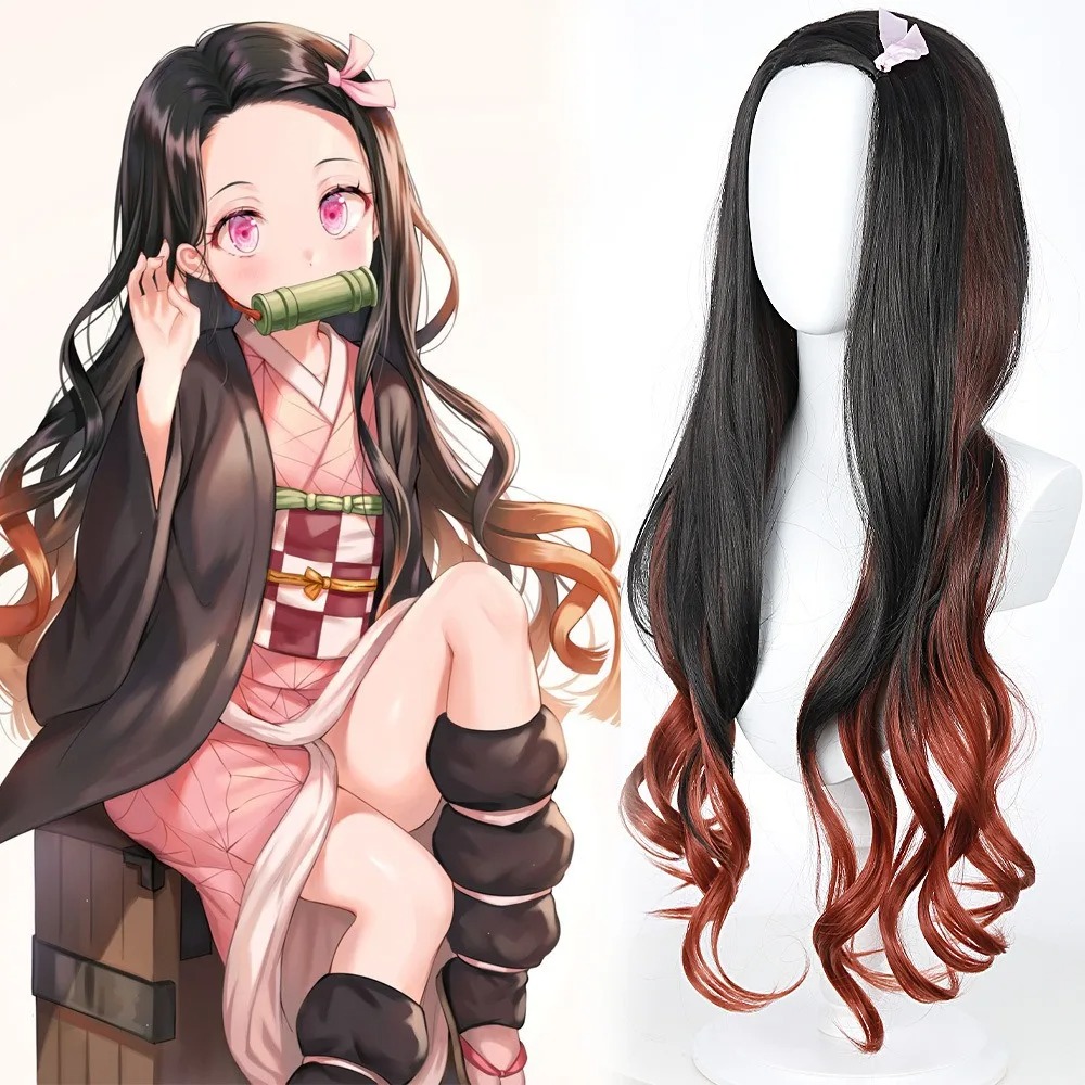 Black Dark Red Gradient Color  - Anime Cosplay Nezuko review and price